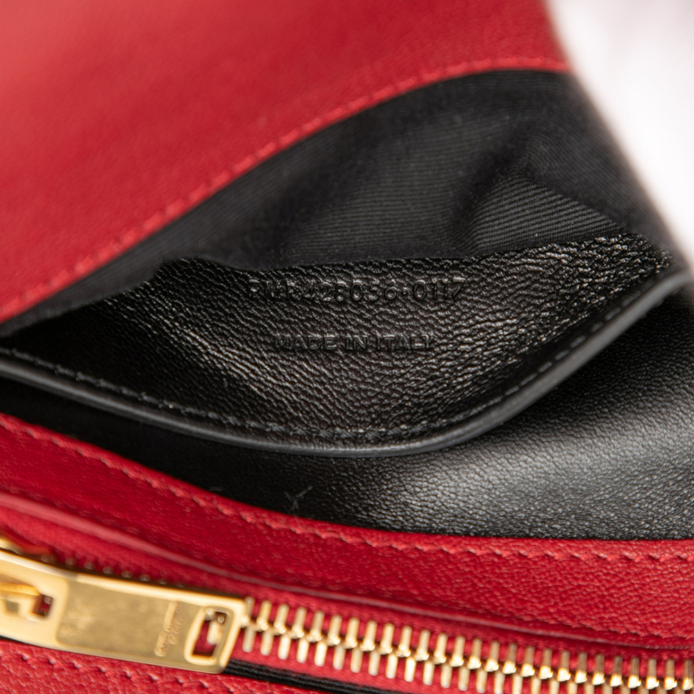 Pre-Loved Saint Laurent Medium Chevron Sheepskin Monogram College Satchel - Picture 6 of 7